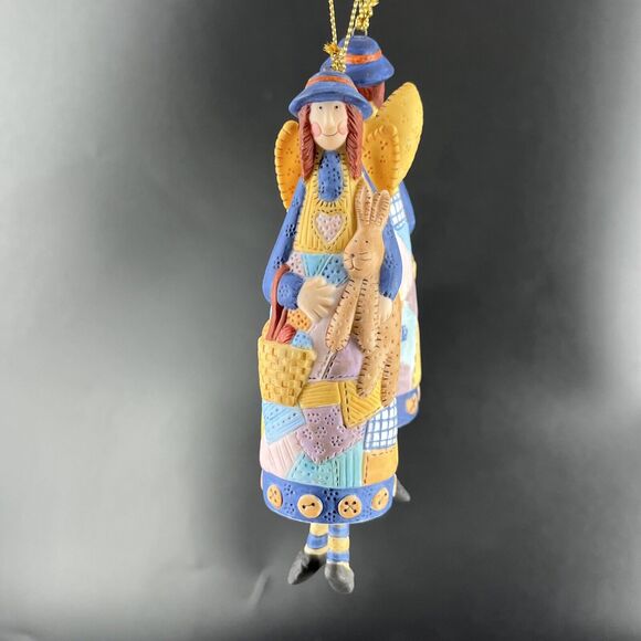 Christmas Angel Bell Ornaments Lang & Wise 1998 Ellen Stouffer Set of 4 First ED - Picture 9 of 16